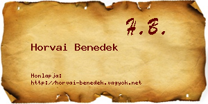 Horvai Benedek névjegykártya