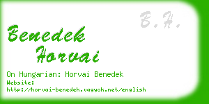 benedek horvai business card